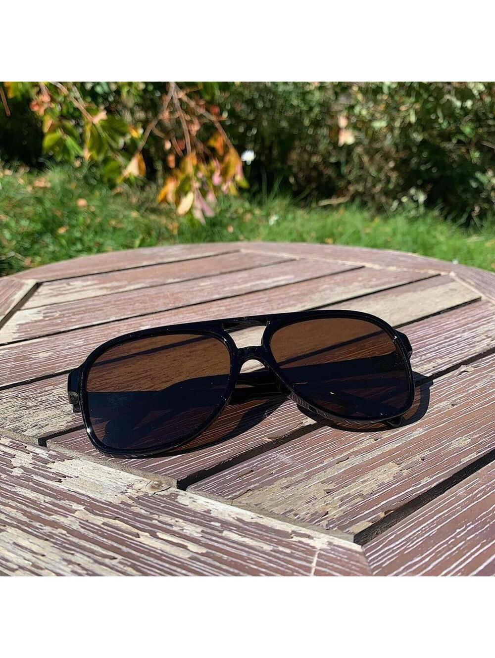 Vintage 90s y2k style unique retro square rounded shaped brown lenses sunglasses - Picture 3 of 7